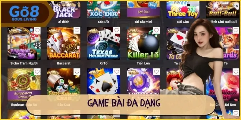 Game bài đa dạng